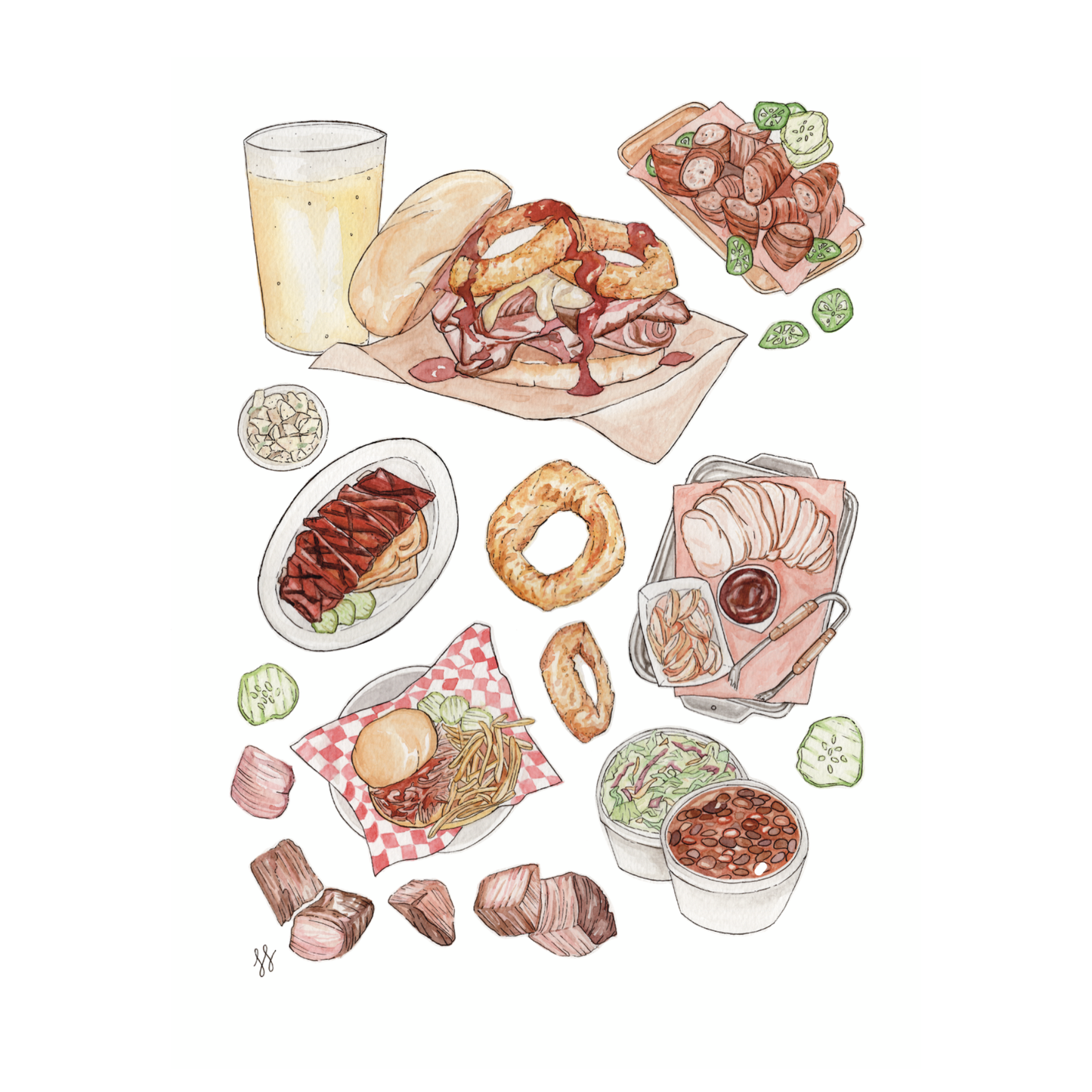 KC BBQ Collection No. 1 Watercolor Print