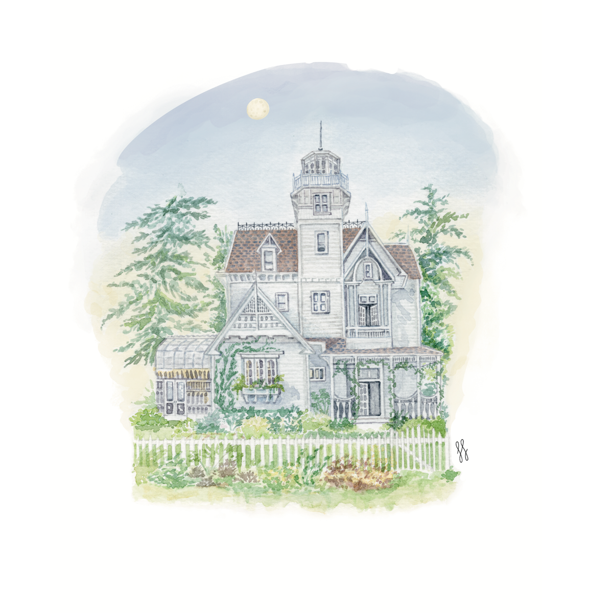 Practical Magic House Watercolor Print