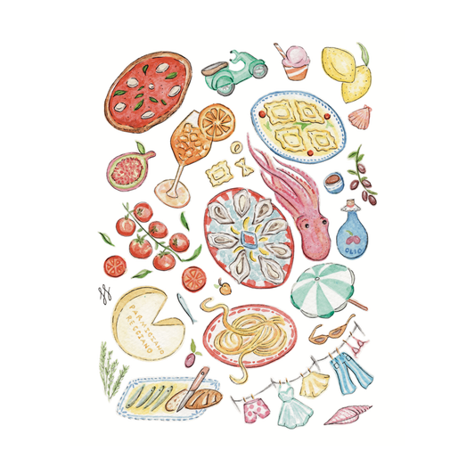 Mediterranean Summer Watercolor Print