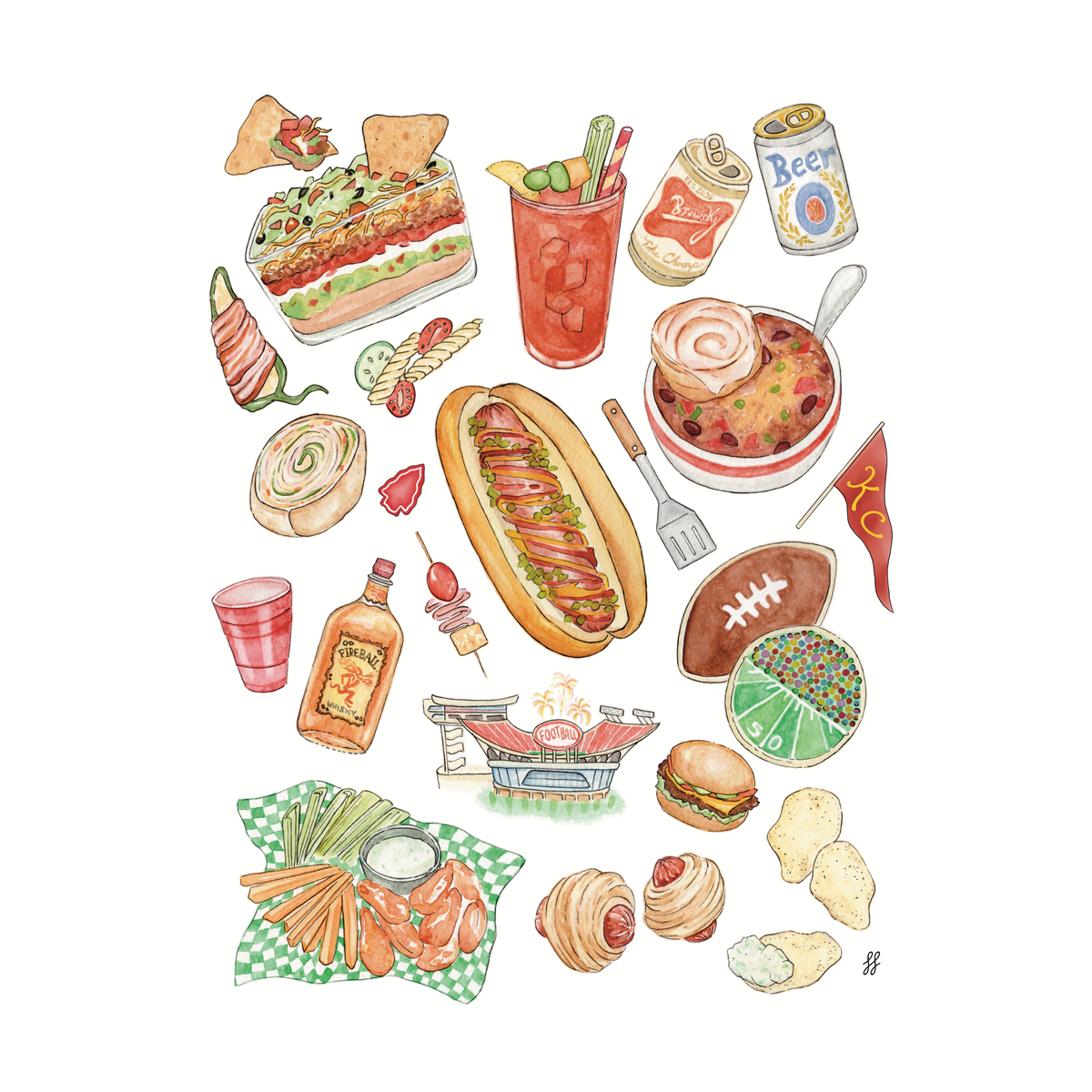 Tailgate Watercolor Print
